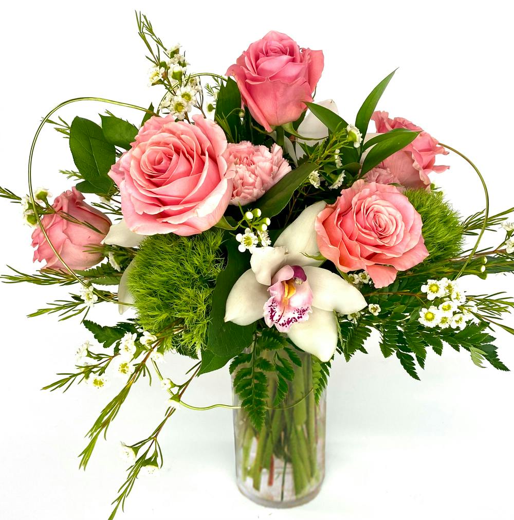 Pink Bubbly Flowers Roses Bagoy's Florist Anchorage (AK)