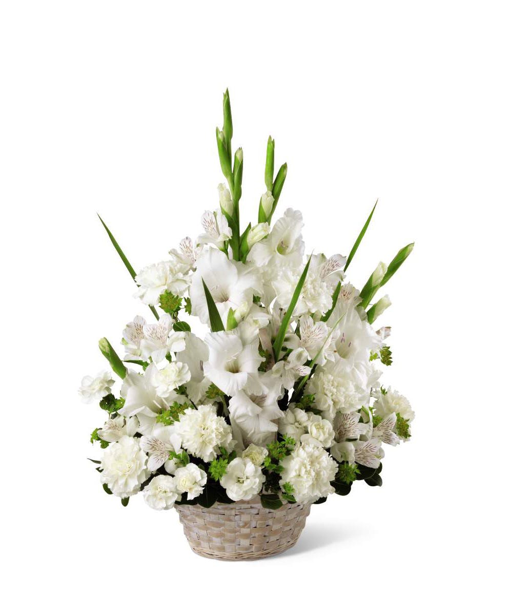 White Remembrance Sympathy Arrangement Sympathy Bagoy's Florist