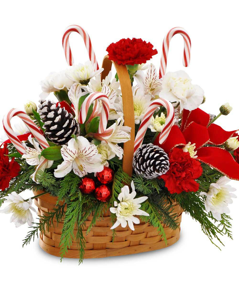 Candy Cane Basket Anchorage (AK) Holiday Flowers & Gifts Bagoy's