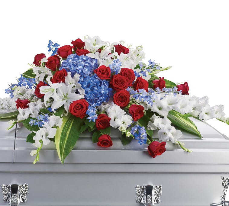 Patriotic Casket Spray Anchorage (AK) Sympathy & Funeral Flowers