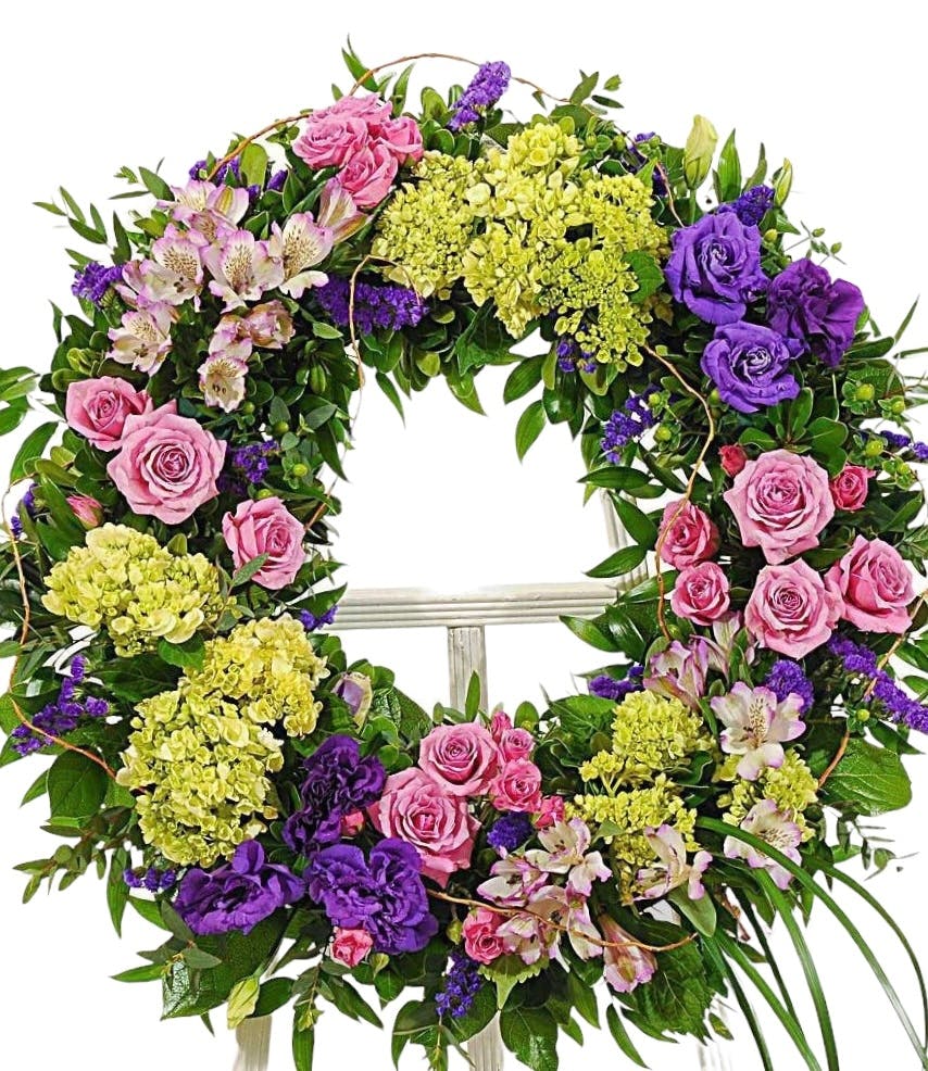 Peacefully Remembered Sympathy Wreath Sympathy Bagoy's Florist