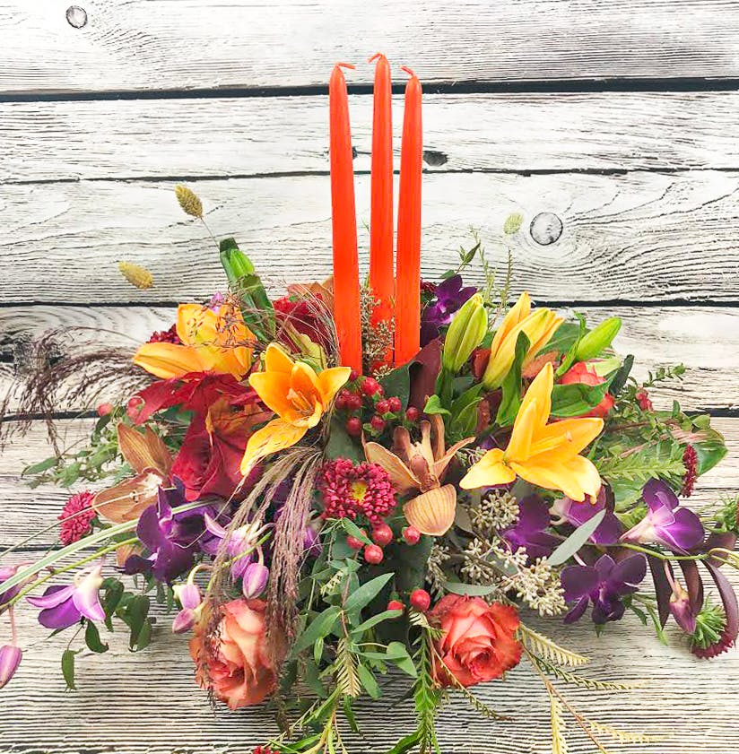 Red Barn Centerpiece Bagoy's Florist Anchorage Alaska Flowers