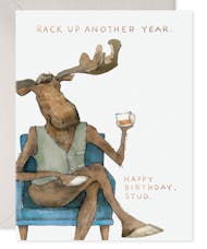 Birthday Stud Moose Card